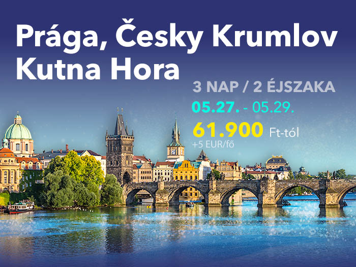 Prága - Česky Krumlov - Kutna Hora - 3 napos utazás Csehországba